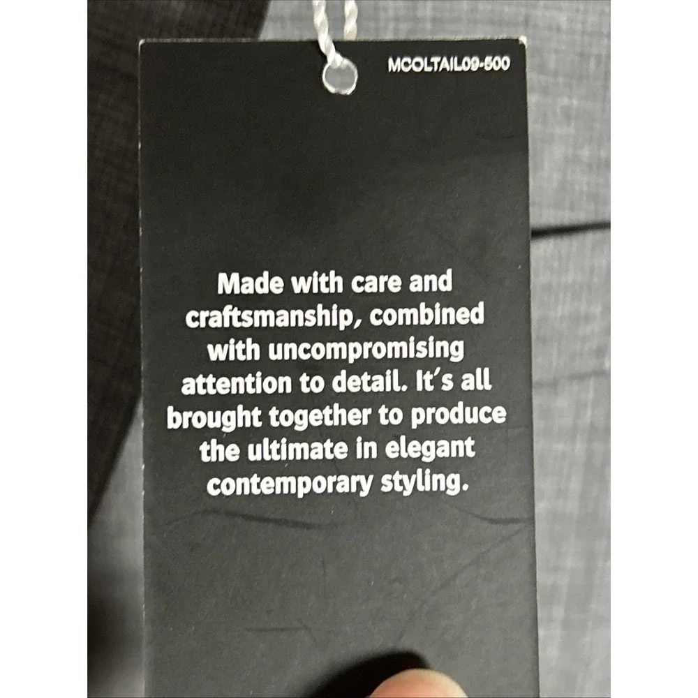 NEW Murano Collezione Slim Fit 2 Piece Gray Wool Suit 36R
